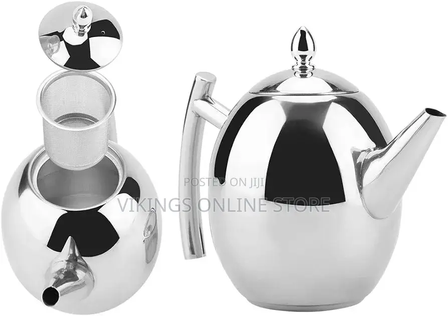Stainless Steel Teapot, 1 Litre Teapot, Coffee Pot,