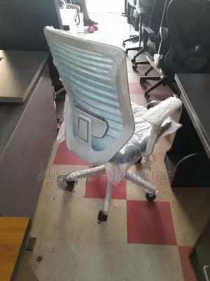 Right Blue and White Office Chair