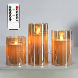 3pc Set Led Candles With Remote