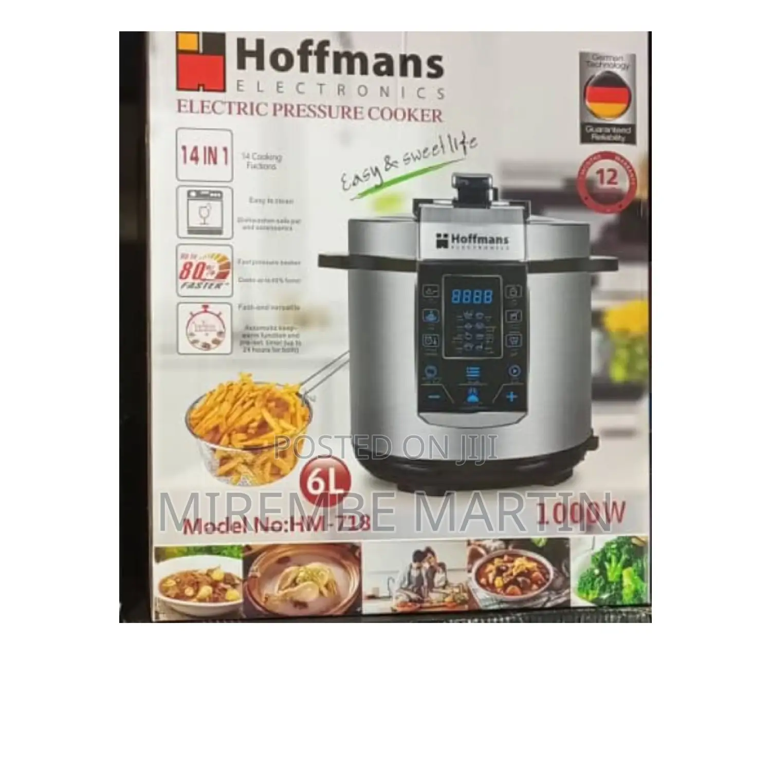 Hoffmans 6L Electric Pressure Cooker.