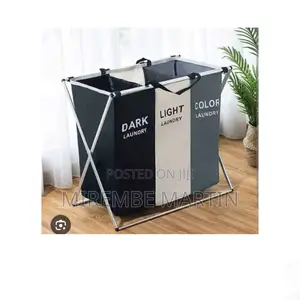 3 Section Foldable Clothes Laundry Basket.