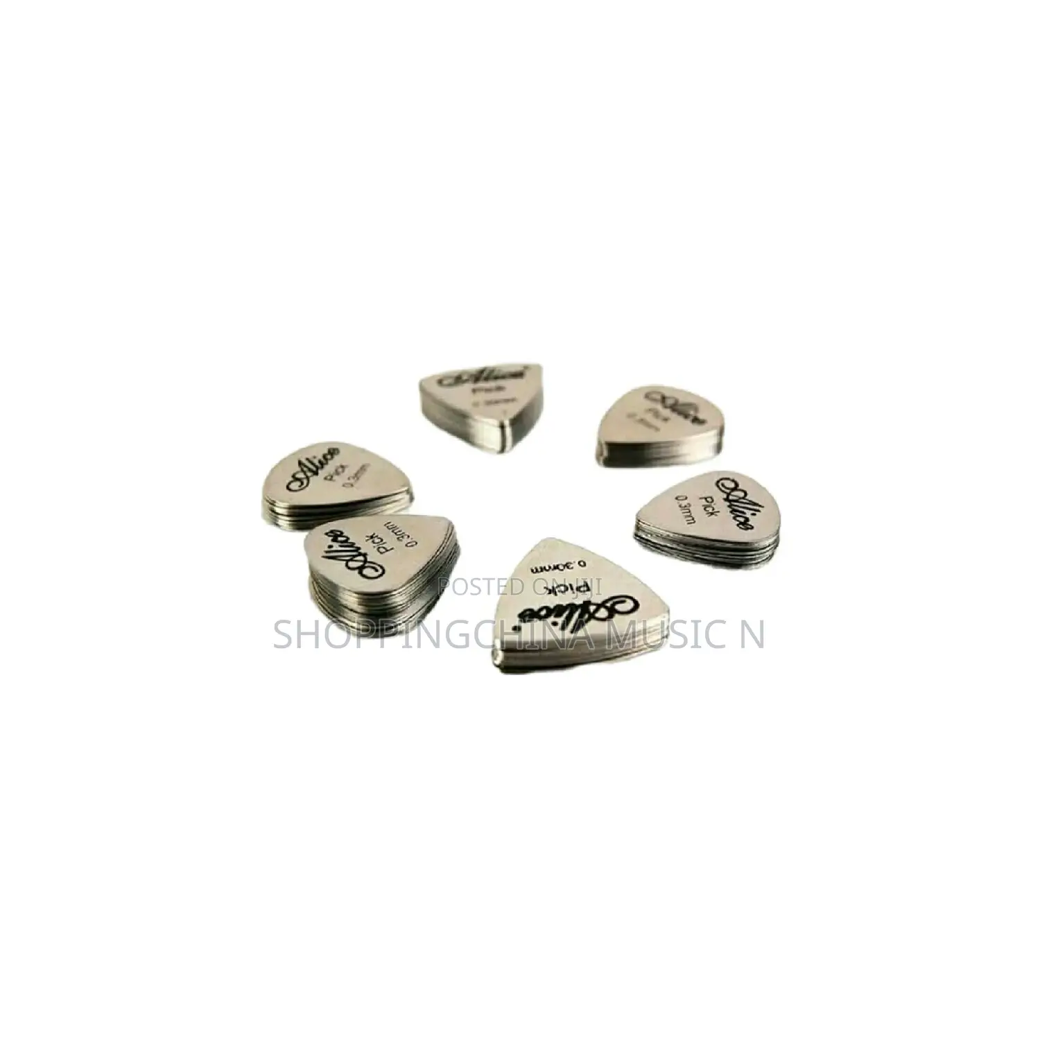 Silver Metal Guitar Picks One Set 4pcs