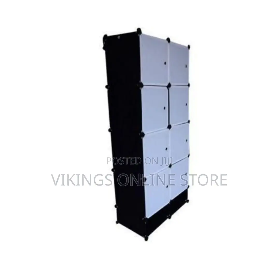 2 Column Plastic Closet - Gray, Black Transparent