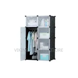 2 Column Plastic Closet - Gray, Black Transparent