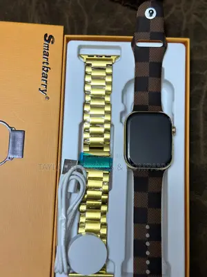 Silicone BURBERRY Strap Ultra Smart Watch (Brown Gold )
