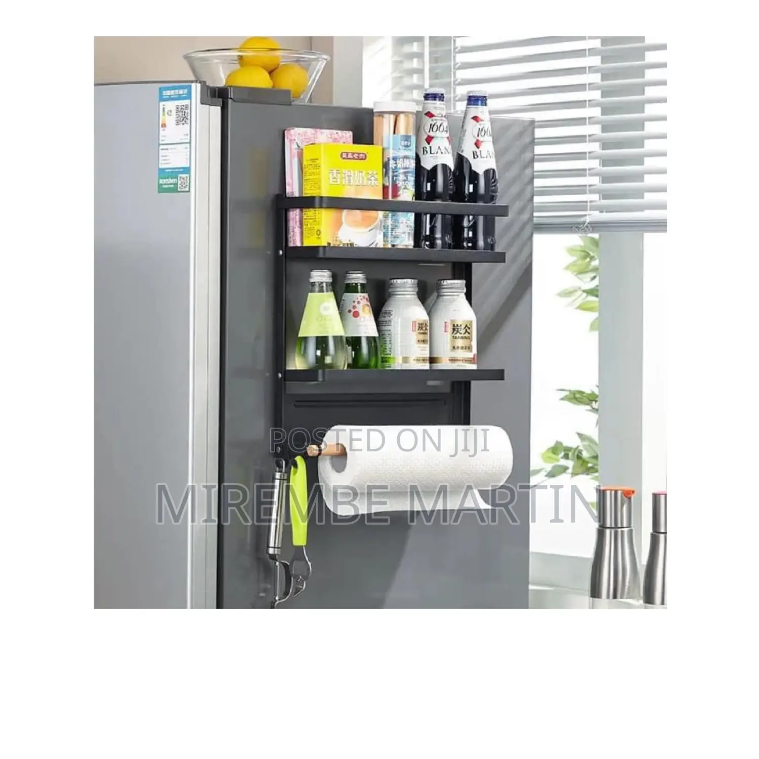 Magnetic Refrigerator Side Shelf Organizer.