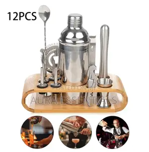 Stainless Steel Cocktail Shaker With Wine Stand Rack