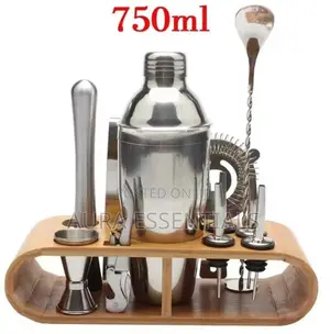 Stainless Steel Cocktail Shaker With Wine Stand Rack