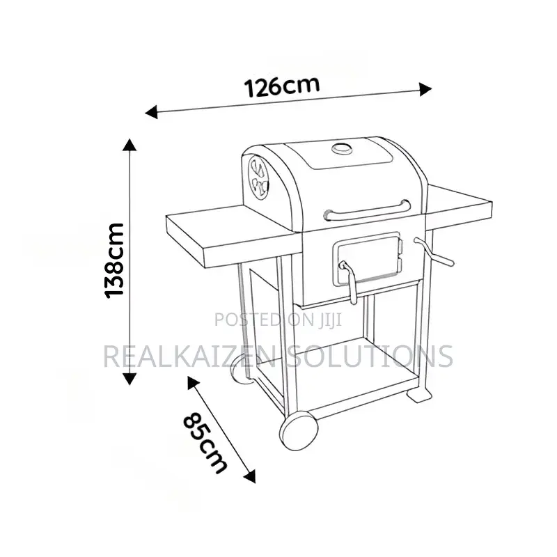 Char-Boil Outdoor BBQ Charcoal Grill With Thermometer|Wheels