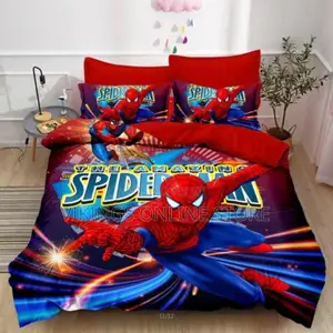 Spiderman Themed Kids Duvet Set-Multicolor