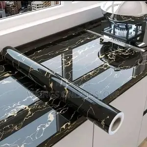 Black Waterproof Self Adhesive Kitchen Wallpaper Stickers