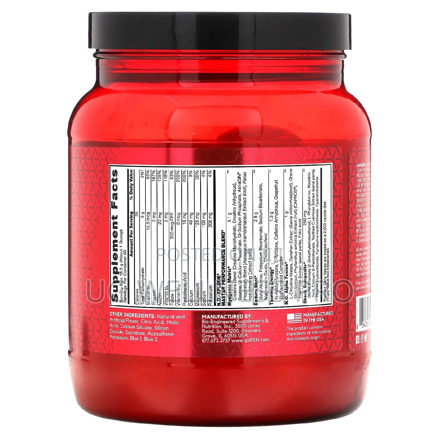 Bsn, No Xplode, Legendary Pre-Workout, Blue Raz, 1.11 Kg