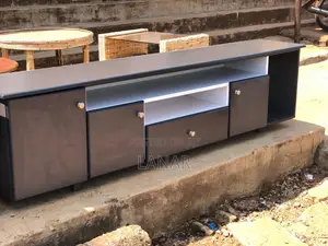 Gray and White Tv Stand