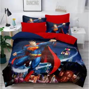 Superman Themed Kids Duvet-Multicolor