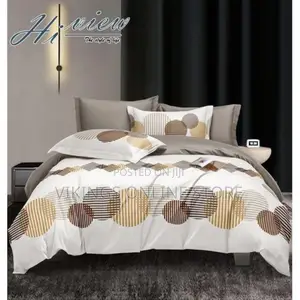 5*6 Duvet With One Bedsheet and Two Pillowcases -White Brown