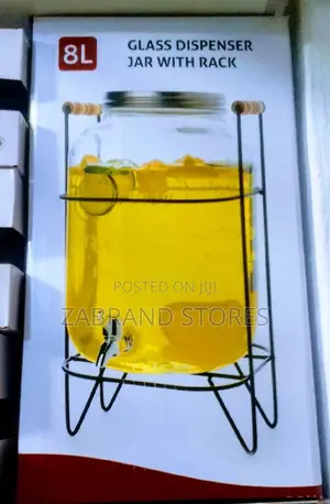 Glass Dispenser Jug With Rack