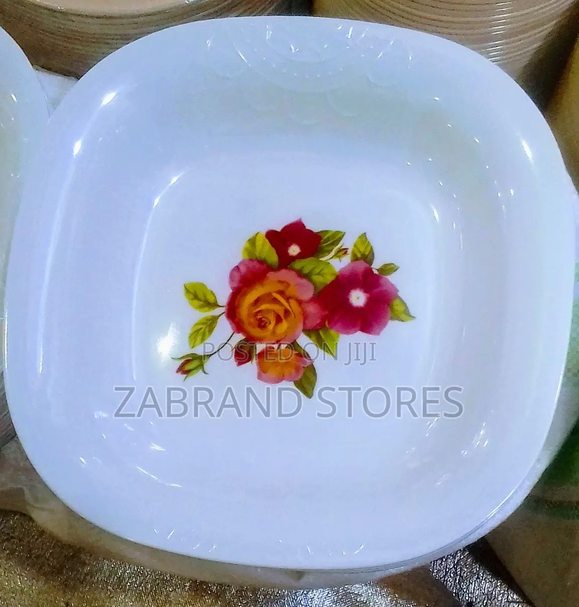 Hard Square Melamine Plates 12pcs
