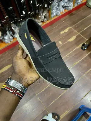 Original Black CAT Light Leather Moccasins