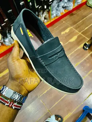 Original Black CAT Light Leather Moccasins