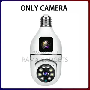 V380 Pro 8mp Dual Lens Bulb CCTV Camera Dual Screens Two