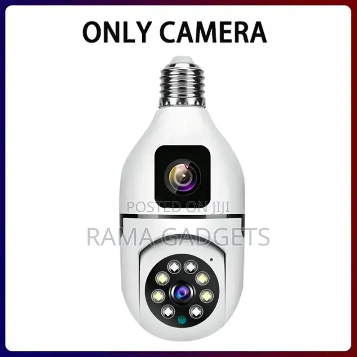 V380 Pro 8mp Dual Lens Bulb CCTV Camera Dual Screens Two
