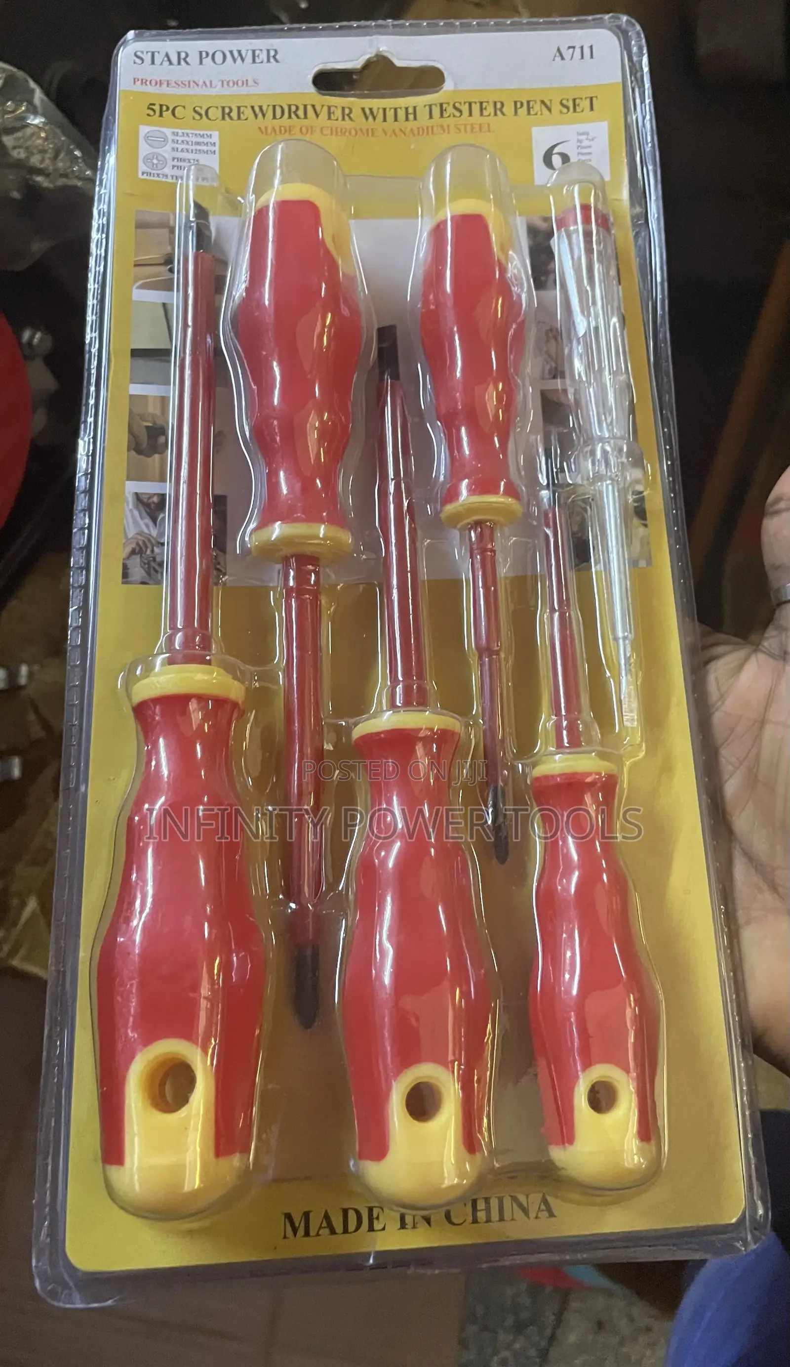 5pc Screw Driver With Tester Pen Set
