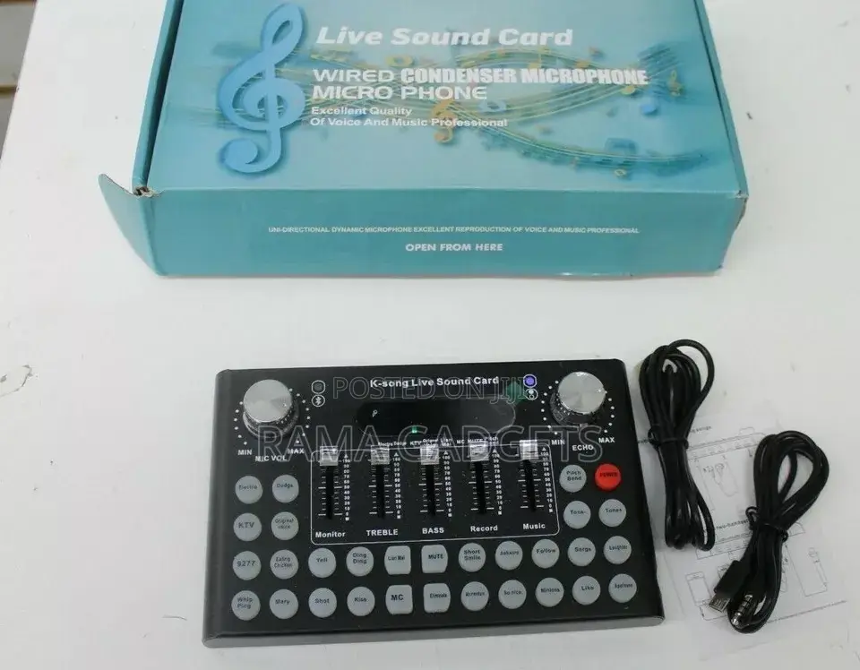 Condensor Microphone + K-Song Live Sound Card