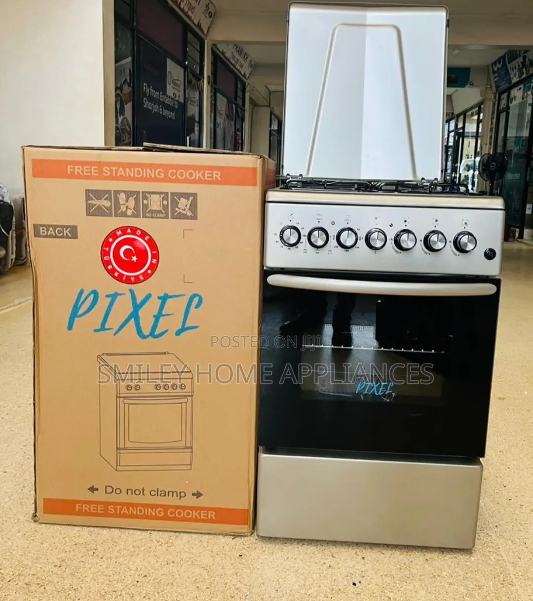 60cm by 50cm Pixels Gas Cooker Stainless Steel
