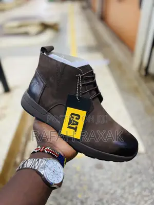 Original Coffee Brown CAT Premium Leather Ankle Boots