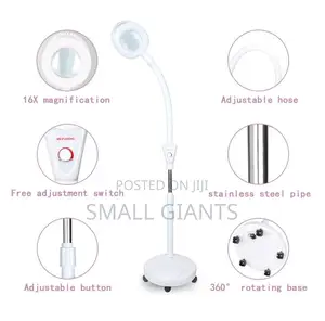 16X Magnifying Glass Lamp Adjustable Swivel Arm Floor Stand