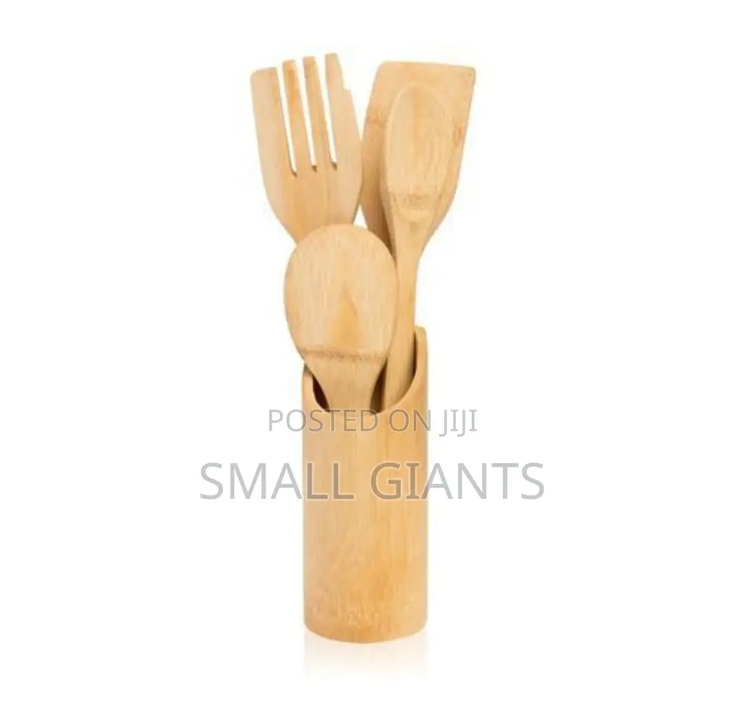 Bamboo Kitchen Cooking Set 5 in 1- Brown
