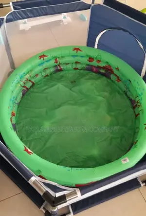 Inflatable Triple Ring Children's Swimming Pool Green