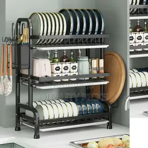 3 Layer Aluminum Dish Rack Organizer