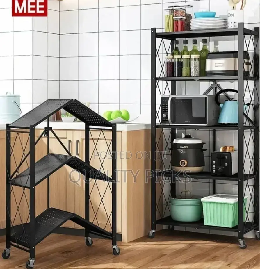 Metallic Movable Kitchen Storage Rack