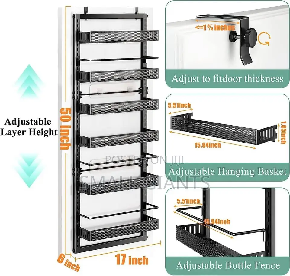 6- Tier Wire Mesh Over -the- Door Hanging Pantry Organizer