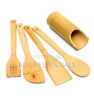 Bamboo Kitchen Cooking Set 5 in 1- Brown