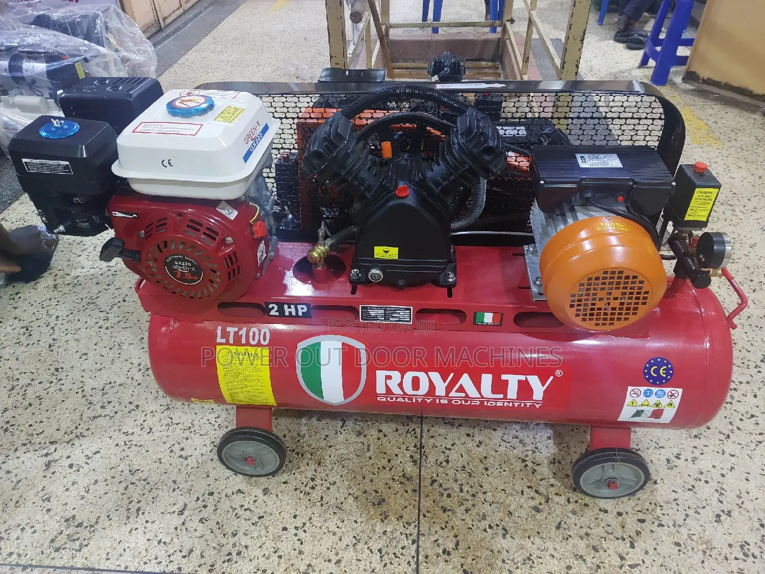 100 Litre Compressor Duo Electric and Engine Run