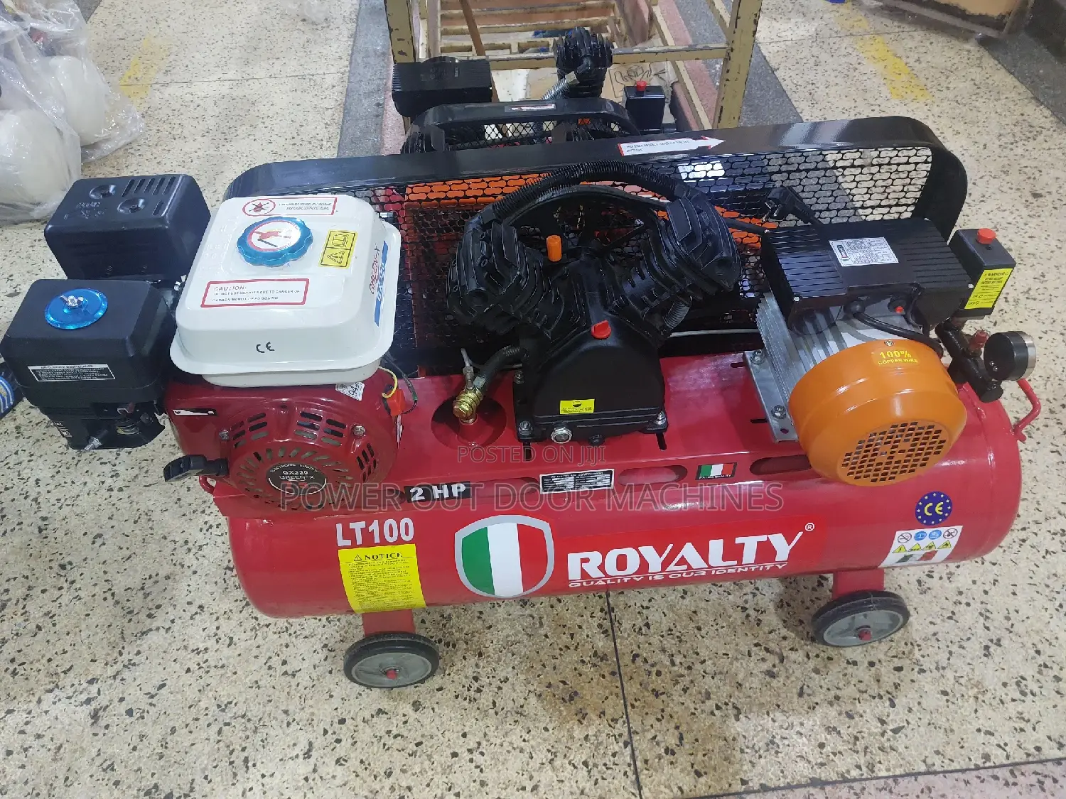 100 Litre Compressor Duo Electric and Engine Run