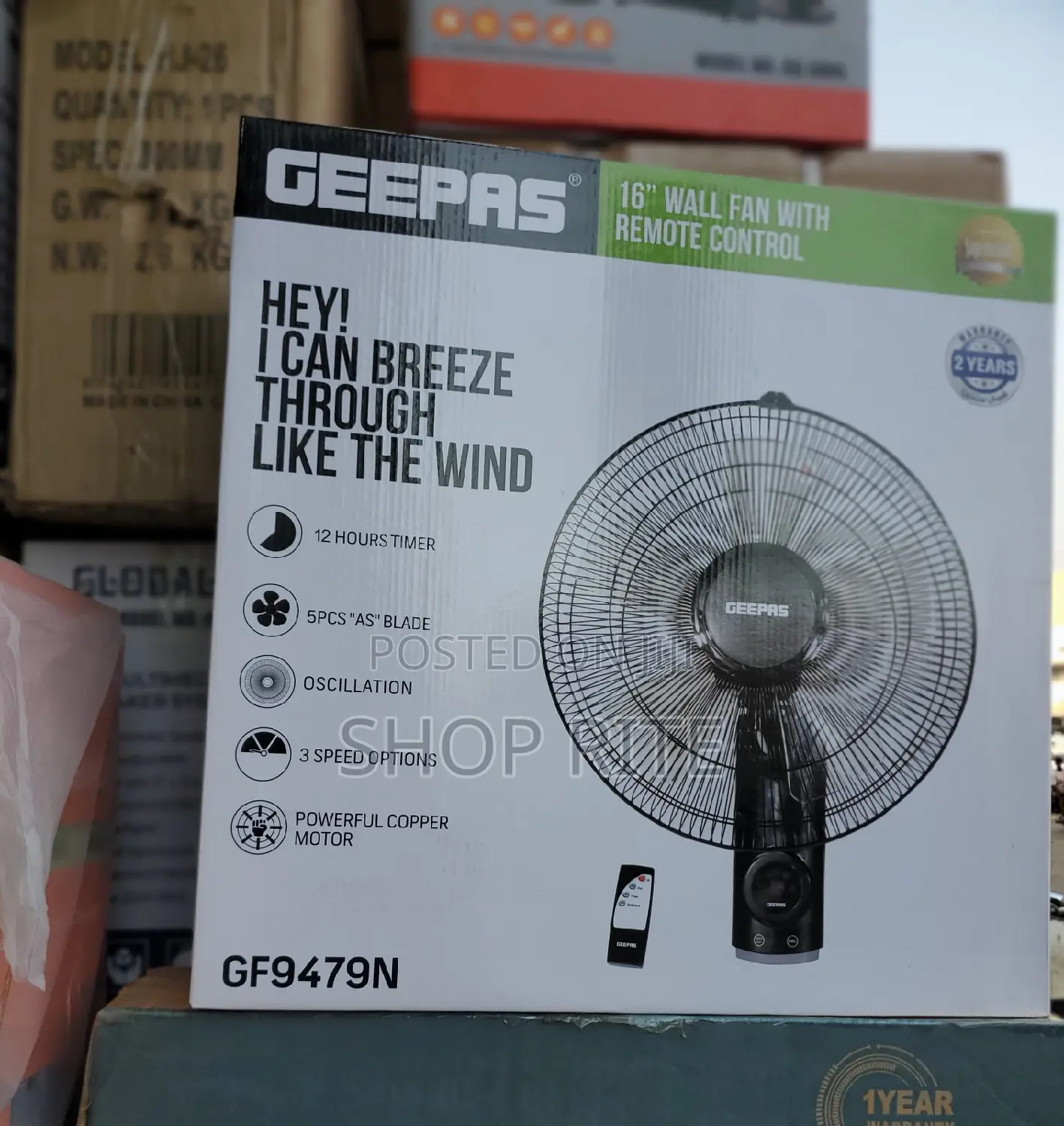 Geepas Wall Fan With Remote Control