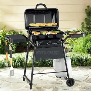 Adjustable Height 3 Burner Smokeless Gas BBQ Grill