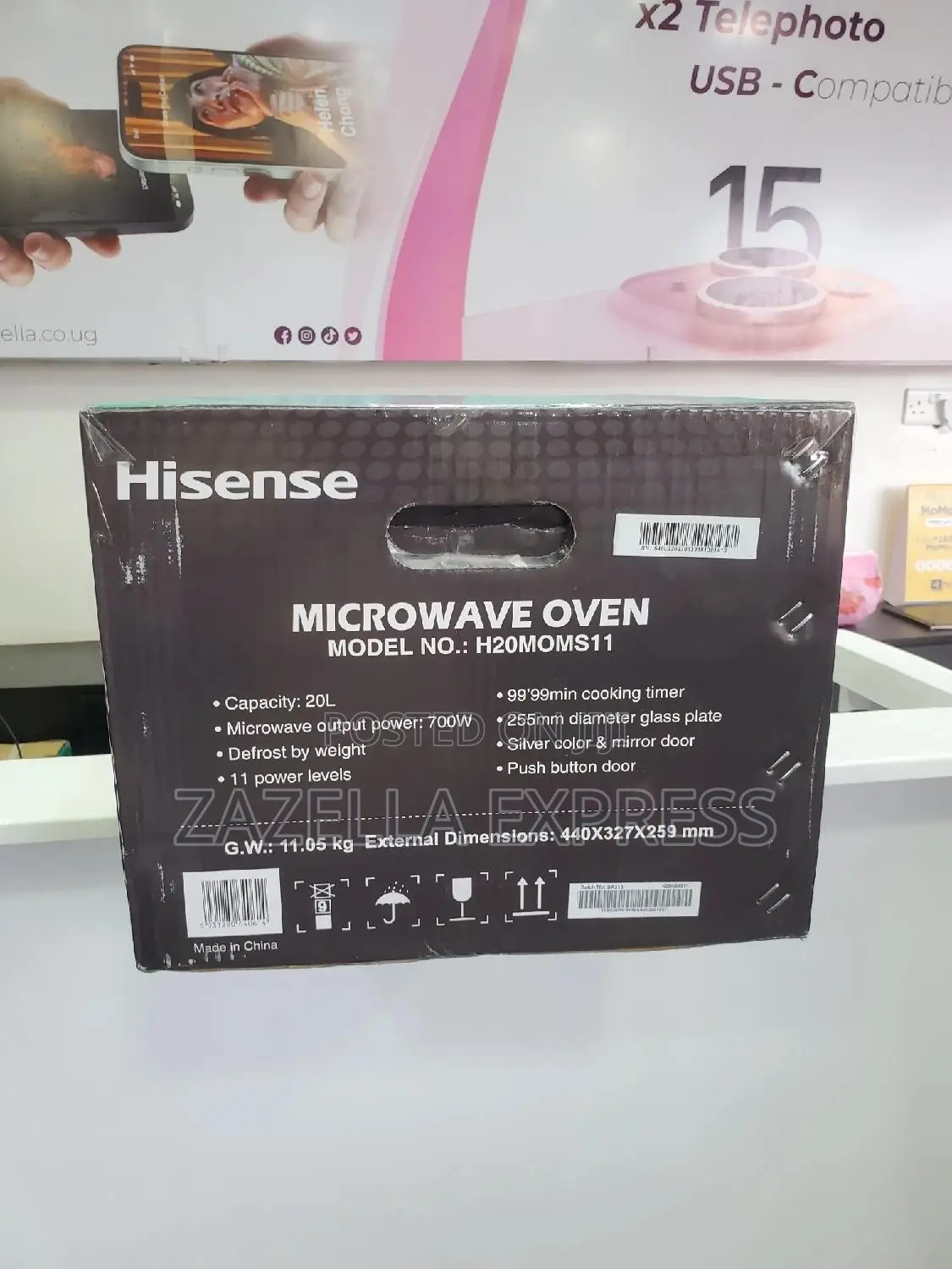 Hisense Microwave Oven 20l Silver | H20moms11