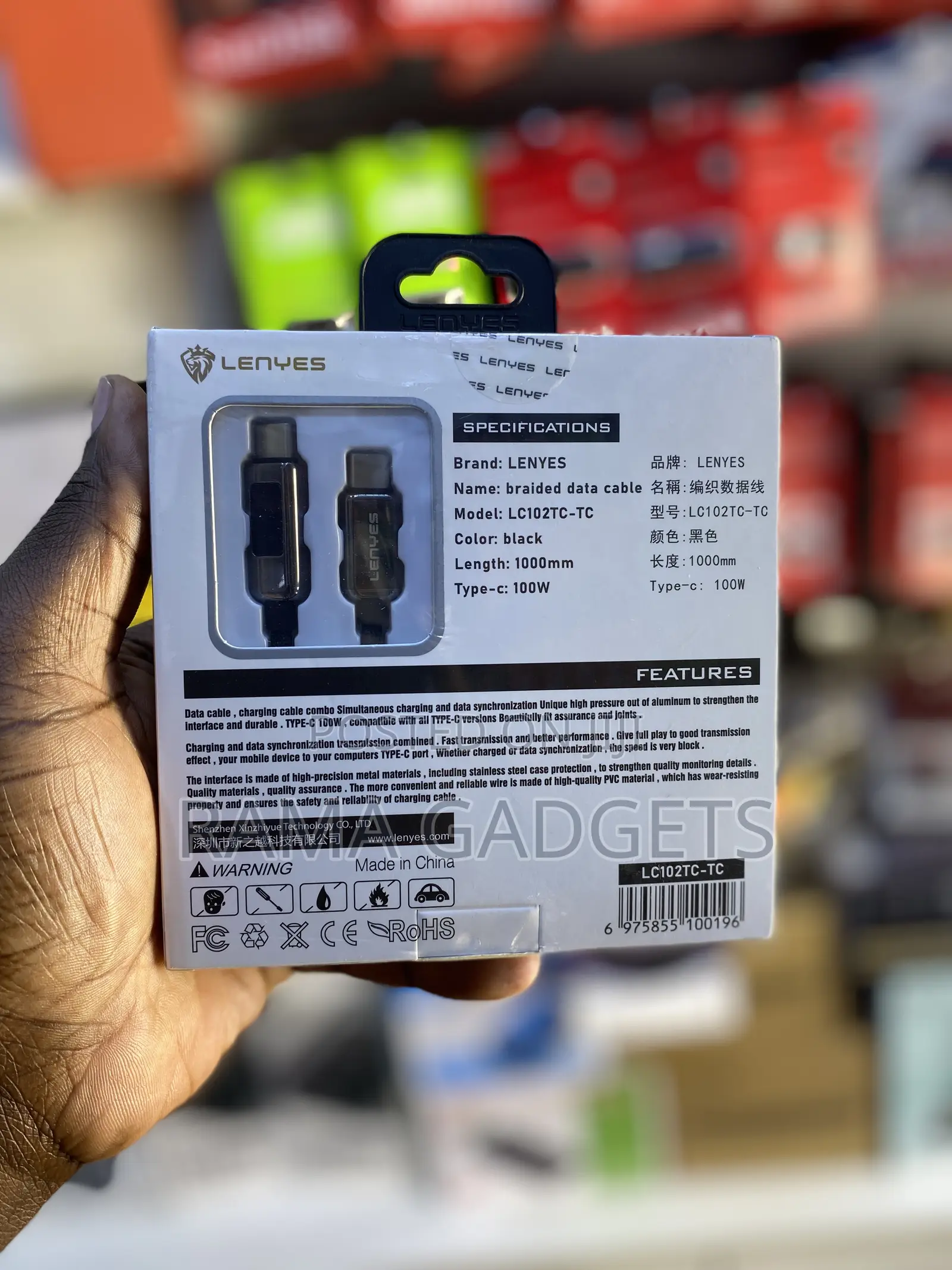 USB Charging Cable to Type C 120 W 1.5 Meter