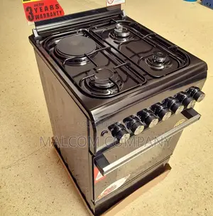 Blue Frame Gas Cooker With Electric Cooker and Oven