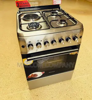 Blue Frame Gas Cooker With Electric Cooker and Oven