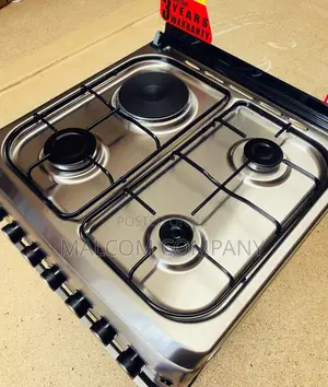 Blue Frame Gas Cooker With Electric Cooker and Oven