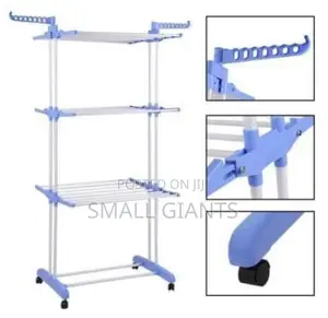 Heavy Duty Double Pole Cloth Dyer Rack With 6 Hanging Frames