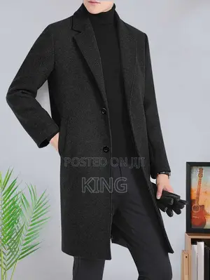 Men's Solid Colour Overcoat