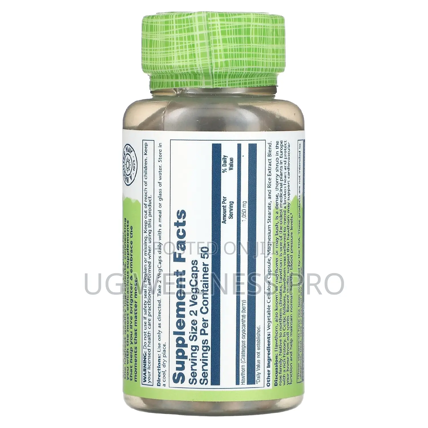 Solaray, True Herbs, Hawthorn, 1,050 Mg, 100 Vegcaps
