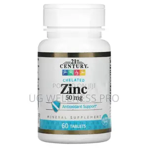 21st Century, Chelated Zinc, 50 Mg, 60 Tablets