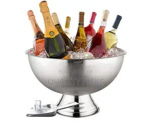 Stainless Steel Round Table Ice Bucket